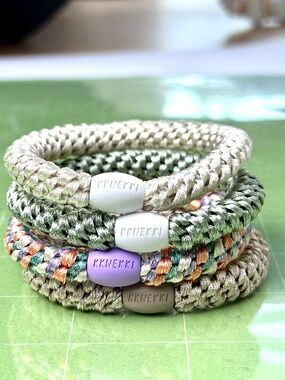 NWT 4-Bundle KKNEKKI Authentic Original Hair Ties Elastics in Sparkly Lights